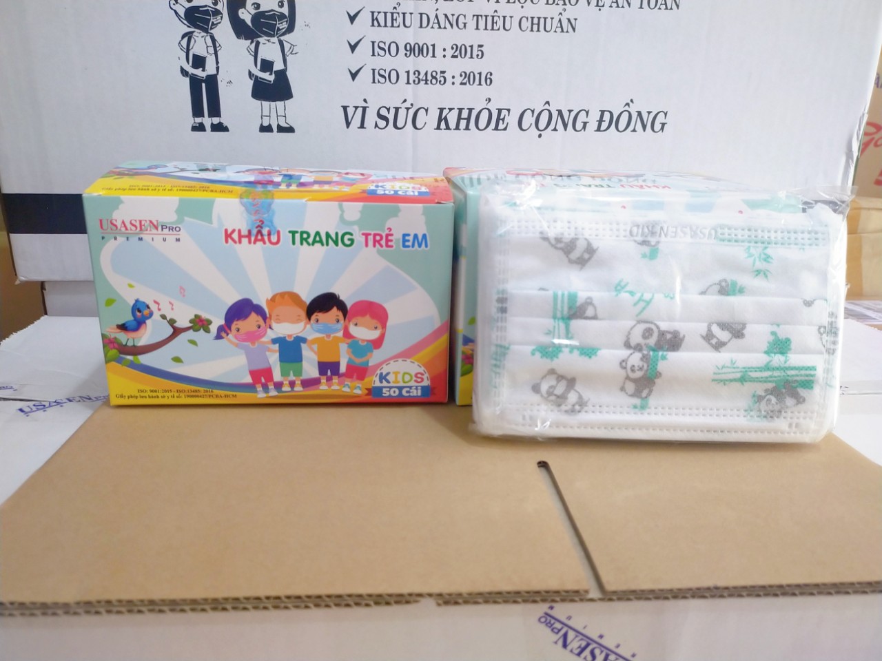 Hộp 50 Cái Khẩu Trang Y Tế Trẻ Em USASEN Kháng khuẩn cho bé từ 4- 11 tuổi