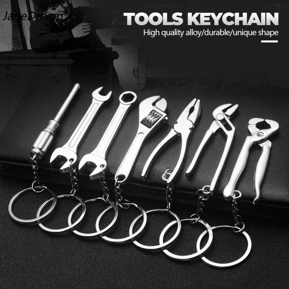 JaneDream Dụng Cụ Sáng Tạo Móc Khóa Móc Khóa Túi Xe Hơi Cho Nam Thước Kẹp Bỏ Túi Tiện Ích Mini Cầm Tay Kìm Cờ Lê Móc Chìa Khóa Xẻng Dụng Cụ Kết Hợp Quà Tặng