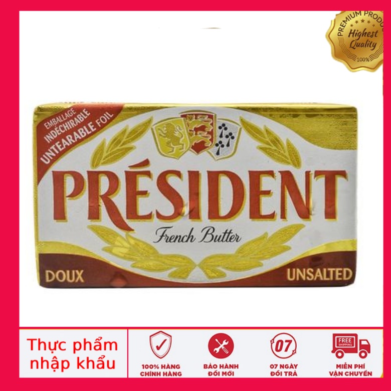 Bơ lạt làm bánh President Nhập Khẩu Từ Pháp 125 Gr