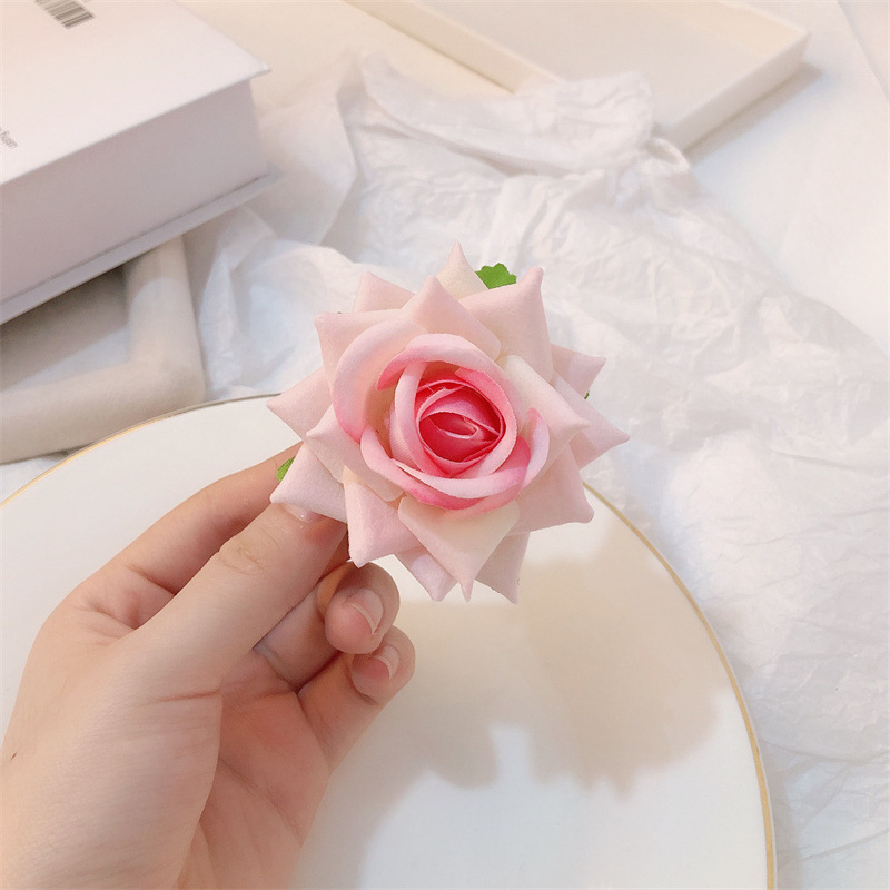 AISHG Rose Fabric Hair Clips French Romantic Elegant Simple Temperament Side Clips Fashion Hair Accessories