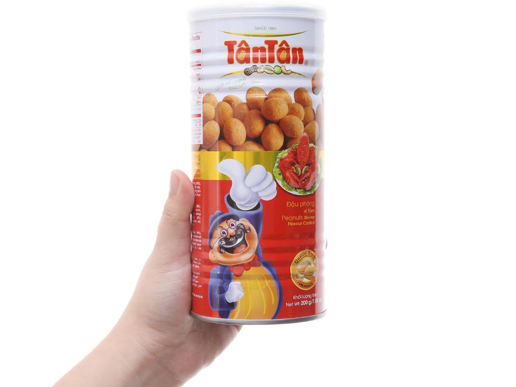 Combo 4 lon Đậu phộng vị Tôm Tân Tân 200g