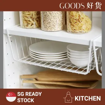 Metal Wire Cupboard Hanging Under Shelf Storage Iron Mesh Basket Cabinet Door Organizer Rack Closet Holders For Kitchen Closet Office Cupboard Lazada Singapore