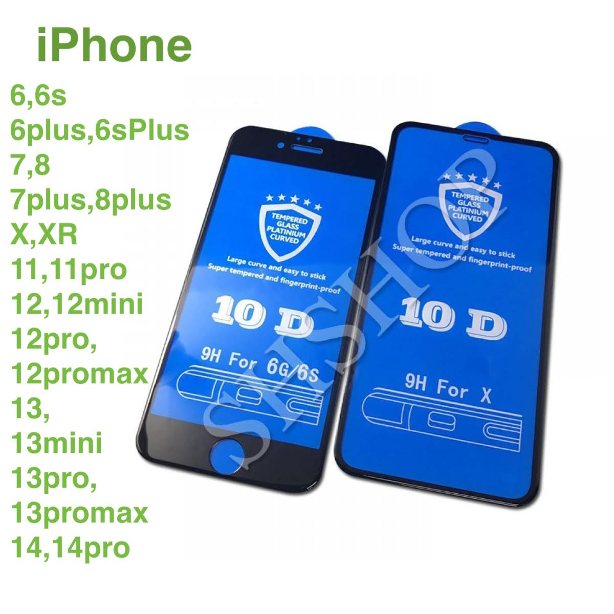 Kính cường lực 10D tốt cho iPhone 6,7,8,X,Xr,Xsmax,11,12,13,mini,pro,promax (Kính loại dày mượt)