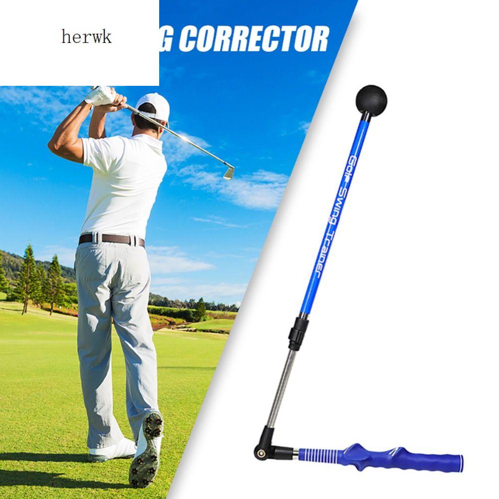 HERWK Golf Tools Folding Exerciser Training Golf Exercises Scientific Golf Beginners Telescopic Golf Corrector Practice Swing Trainer Aid Golf Swing Aligners Golf Swing Training Aid Stick