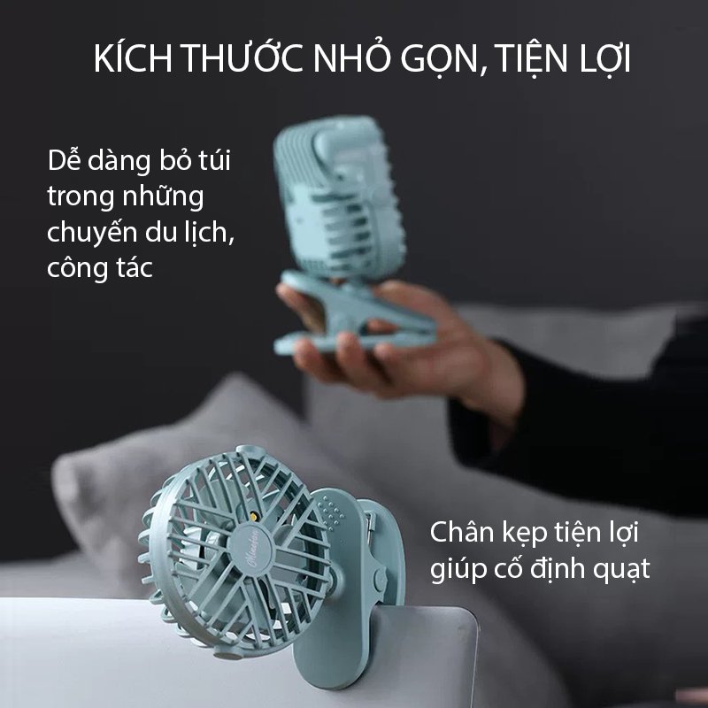 Quạt Sạc Tích Điện Mini Usb Cầm Tay 3 Chế Độ