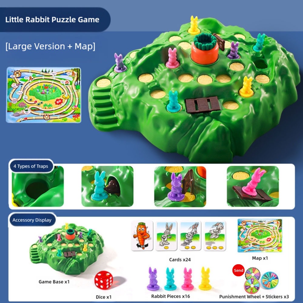Funny Multicolor Carrot Rabbit Trap Table Board Game Plastic Cartoon ...