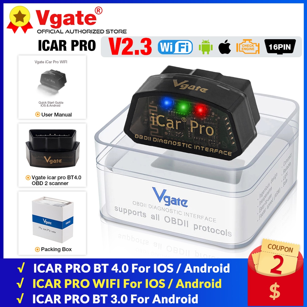 Vgate iCar Pro ELM327 WIFI OBD2 Scanner Bluetooth Compatible 4.0 for  Android/iOS Auto Diagnostic Tool PK ICAR2 ELM 327 V1.5 Lazada PH