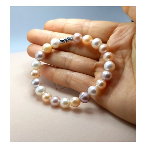 Chuỗi vòng ngọc trai nuôi may mắn đẹp chuẩn ( giá sỉ hình shop chụp thật ) ngọc 9 ly