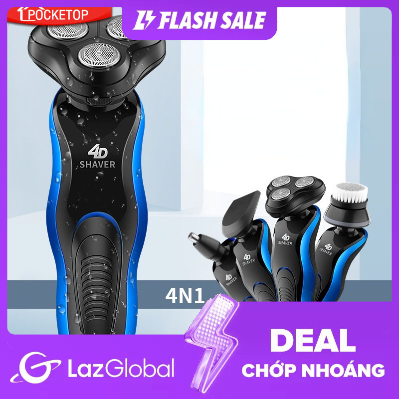 POCKETOP Máy cạo râu lưỡi 4D sạc thông minh