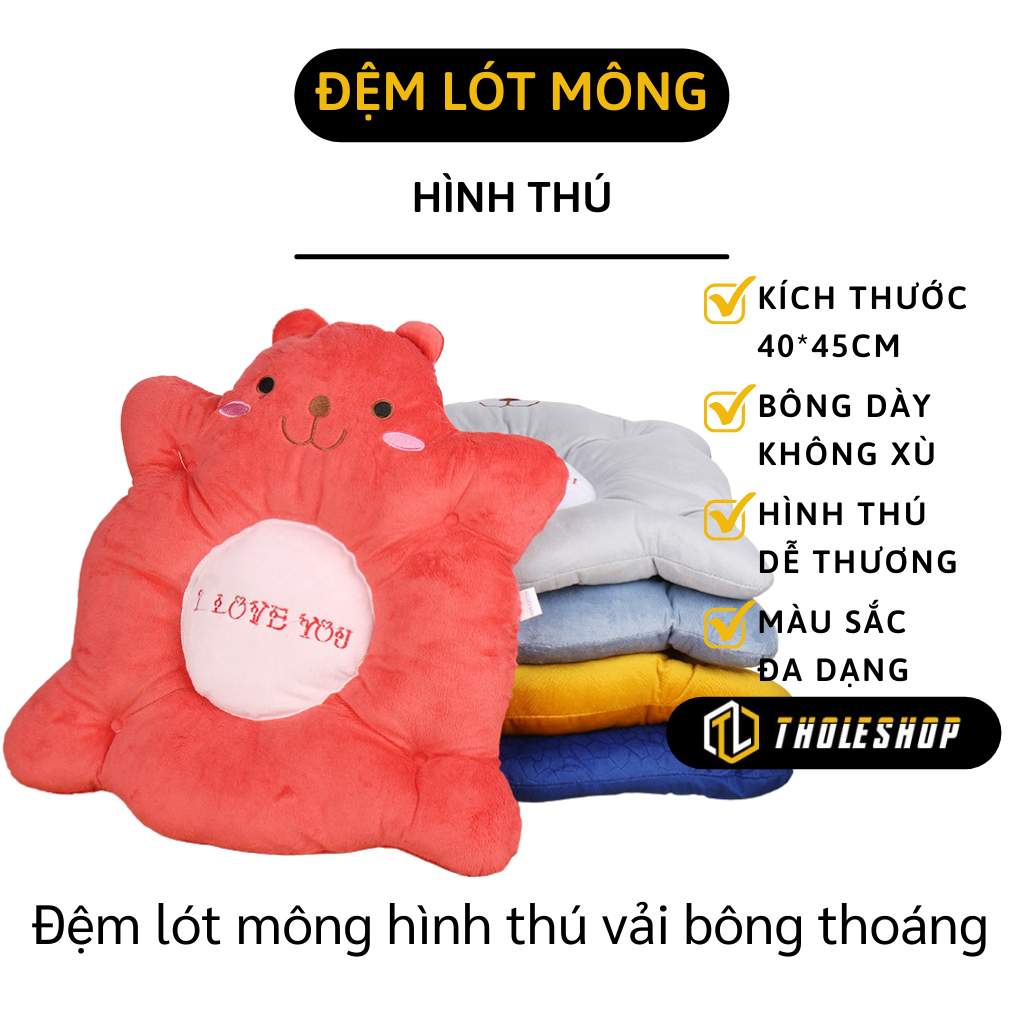 Đệm lót ghế ngồi - Đệm ngồi bể hình thú đáng yêu - Nệm ghế ô tô, văn phòng chống thâm mông, đau mông