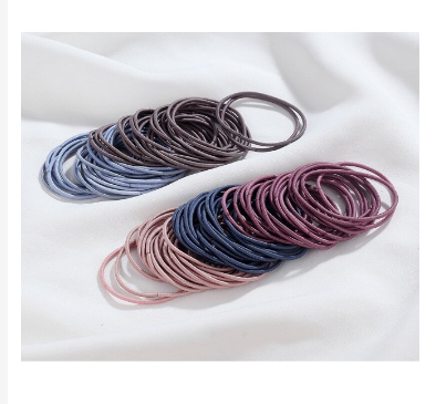 Set 100 sợi thun cột tóc có túi zip đựng, mix đủ màu