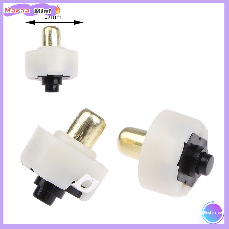 Maraa 2Pcs 17mm LED Flashlight Push Button Switch ON OFF Electric Torch Tail Switch