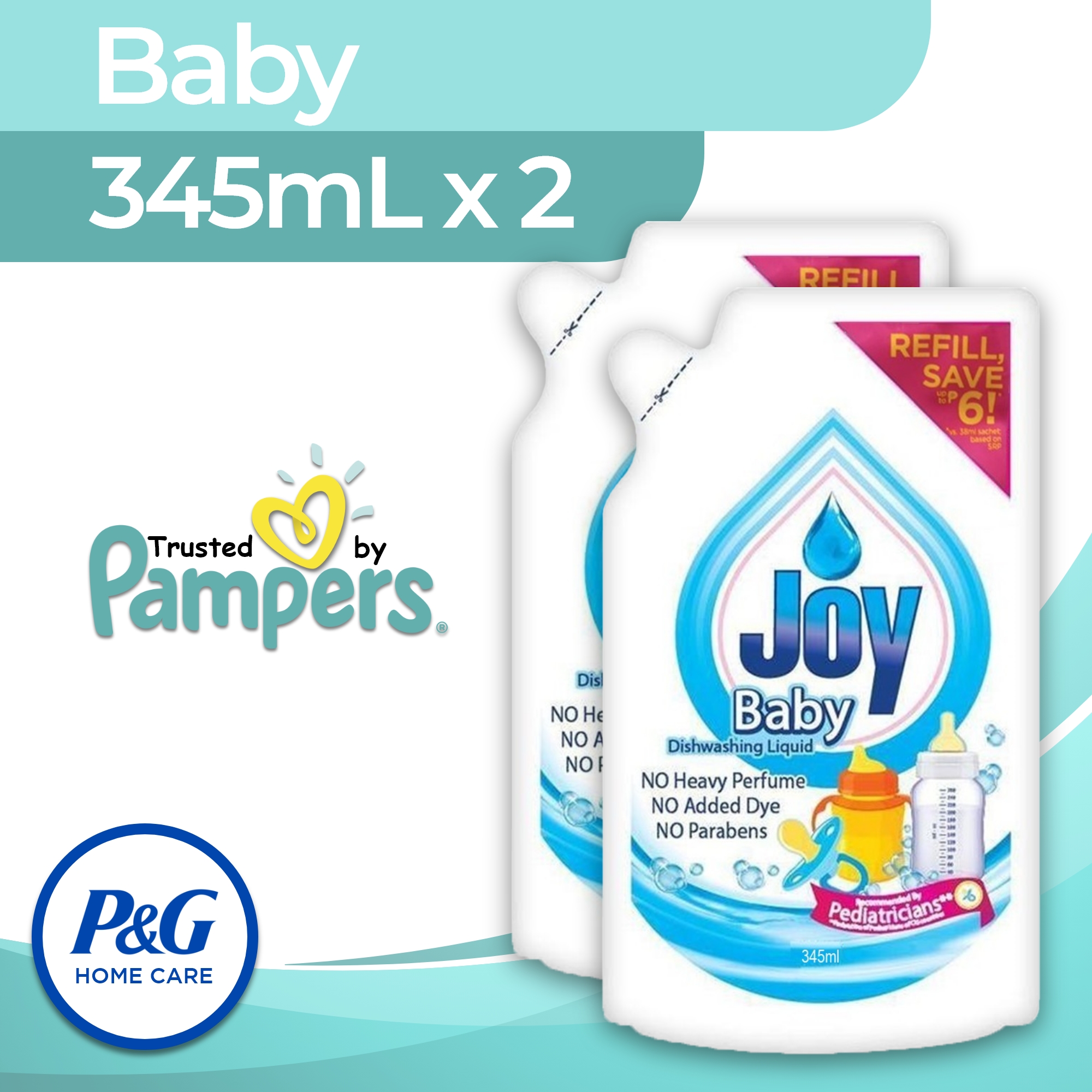 [BUNDLE] Joy Baby Dishwashing Liquid 345mL x 2 Refill (Dishwashing ...