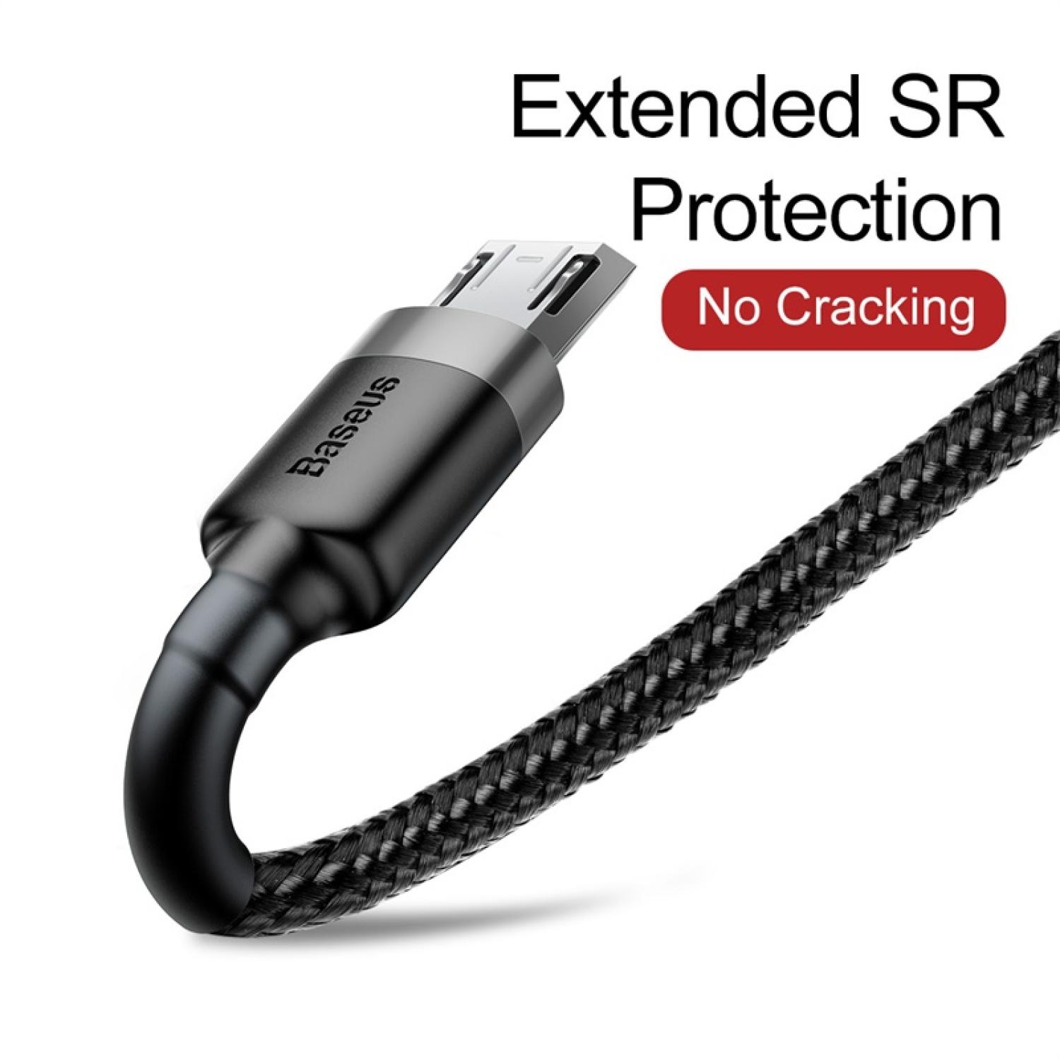 Cáp Sạc Nhanh Baseus Cafule 2.4A USB to Micro | Dây Dù Siêu Bền, Chống Đứt Gãy