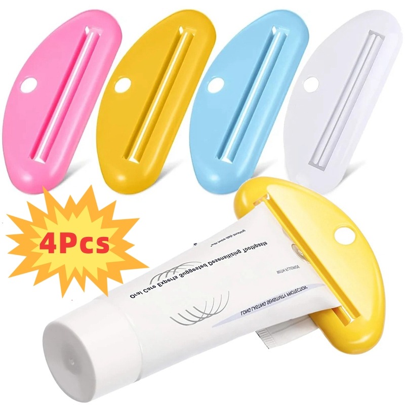 4 cái máy ép phụt kem đánh răng kẹp nhựa cán chủ Sữa rửa mặt ép cho phụ kiện phòng tắm