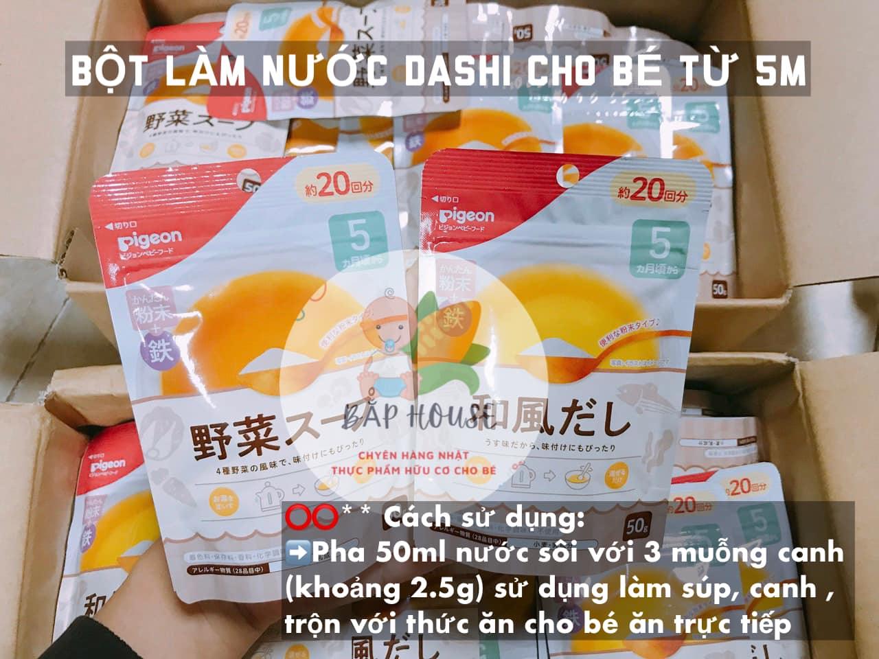 Bột nước dùng dashi Pigeon Nhật đủ vị