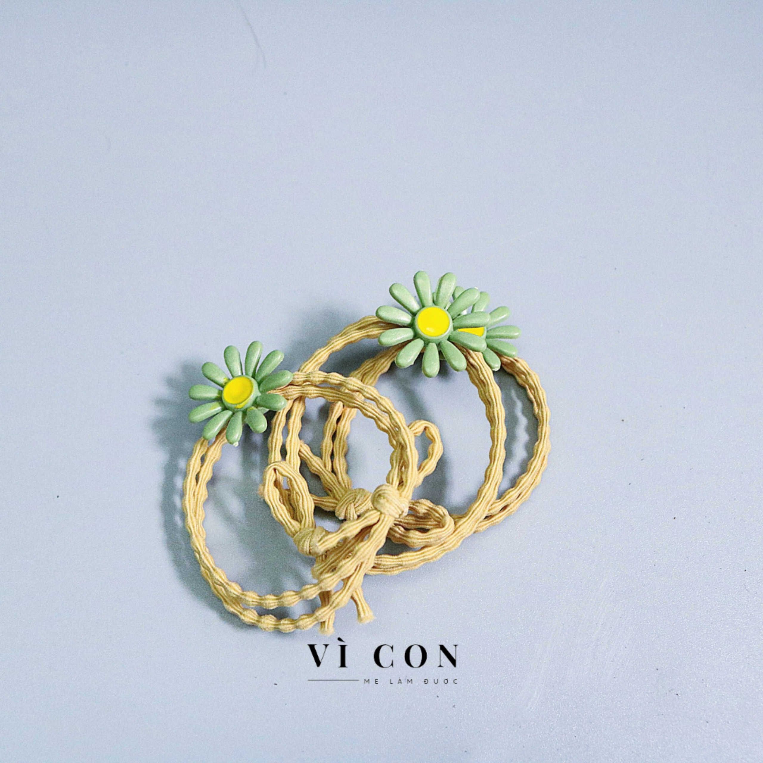 Thun Cột Tóc Hoa Cúc Handmade [COMBO 5 DÂY], Dây Cột Tóc Nữ Hàn Quốc
