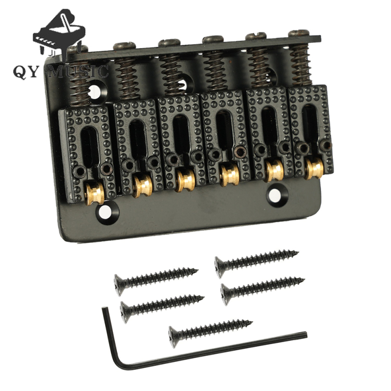 6-string 65mm Electric Guitar Hardtail Fixed Bridge Ball String Code Tail Pipe Top-load Bridge Compatible For Strat Tele