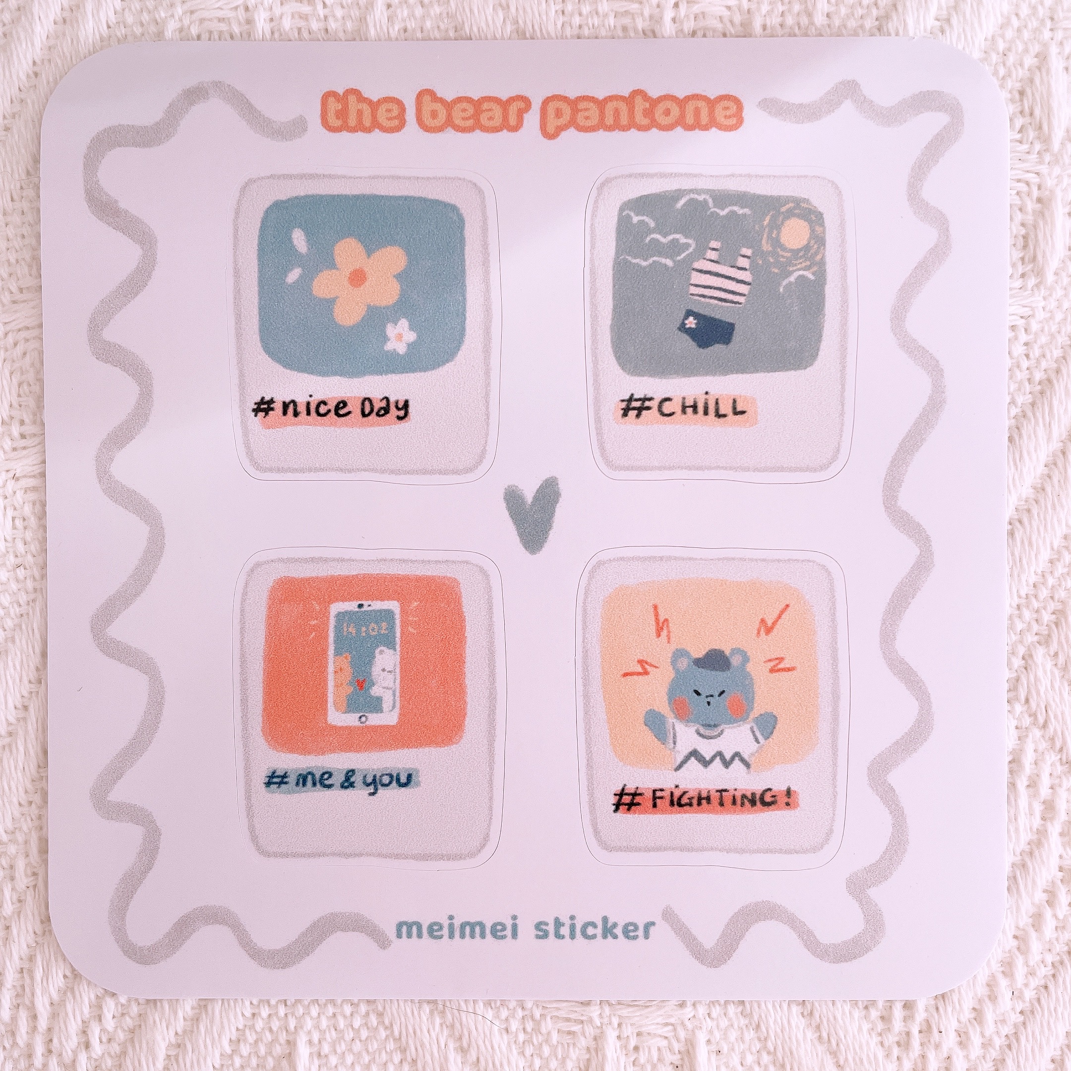 [HCM]Bé Bear - Set Sticker Pantone Mini Cute Tông Pastel