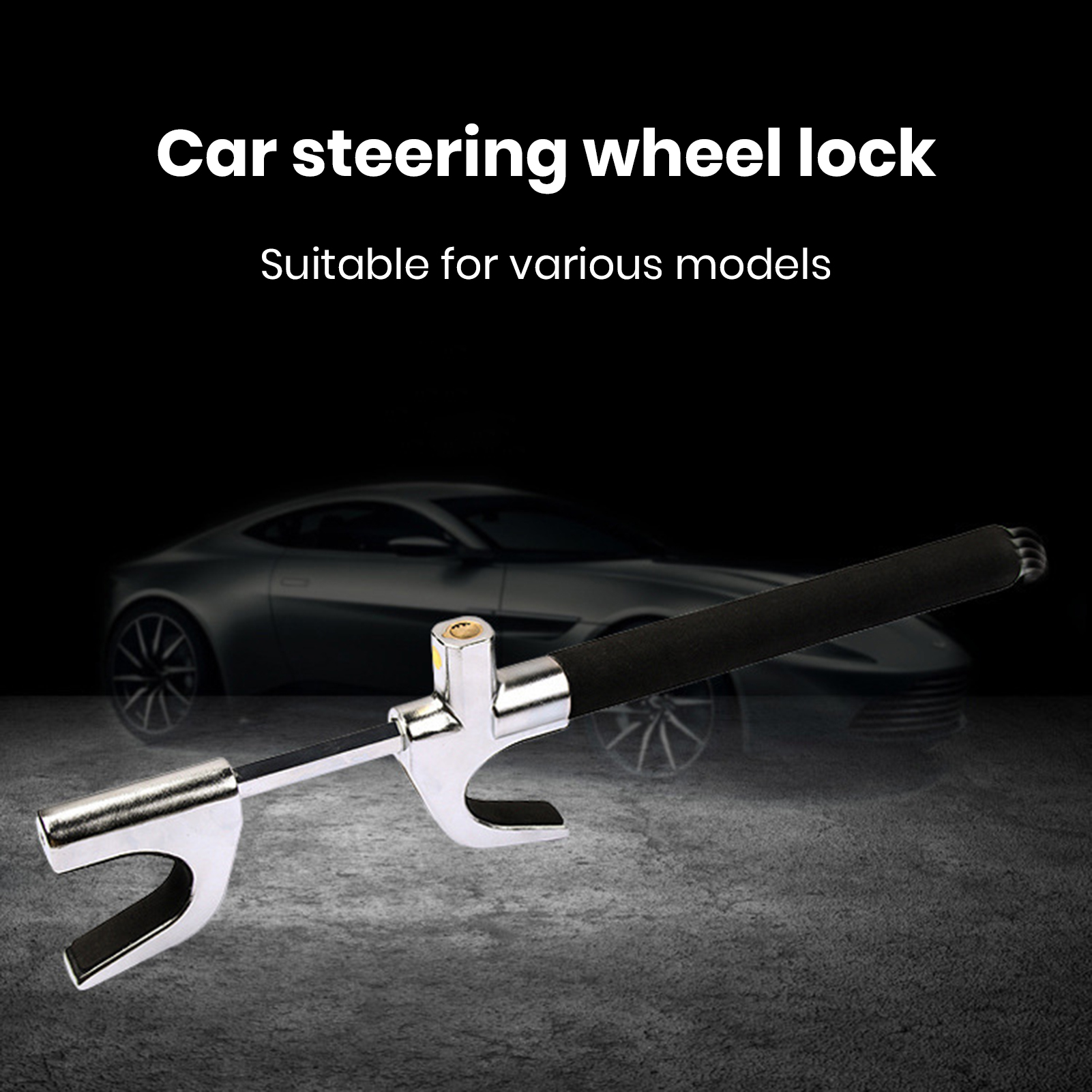 Car Steering Wheel Lock Multifunctional Retractable Wheel Lock Secure Your Car with Multifunctional Anti-theft Steering Wheel Lock Adjustable and Retractable Device less Than