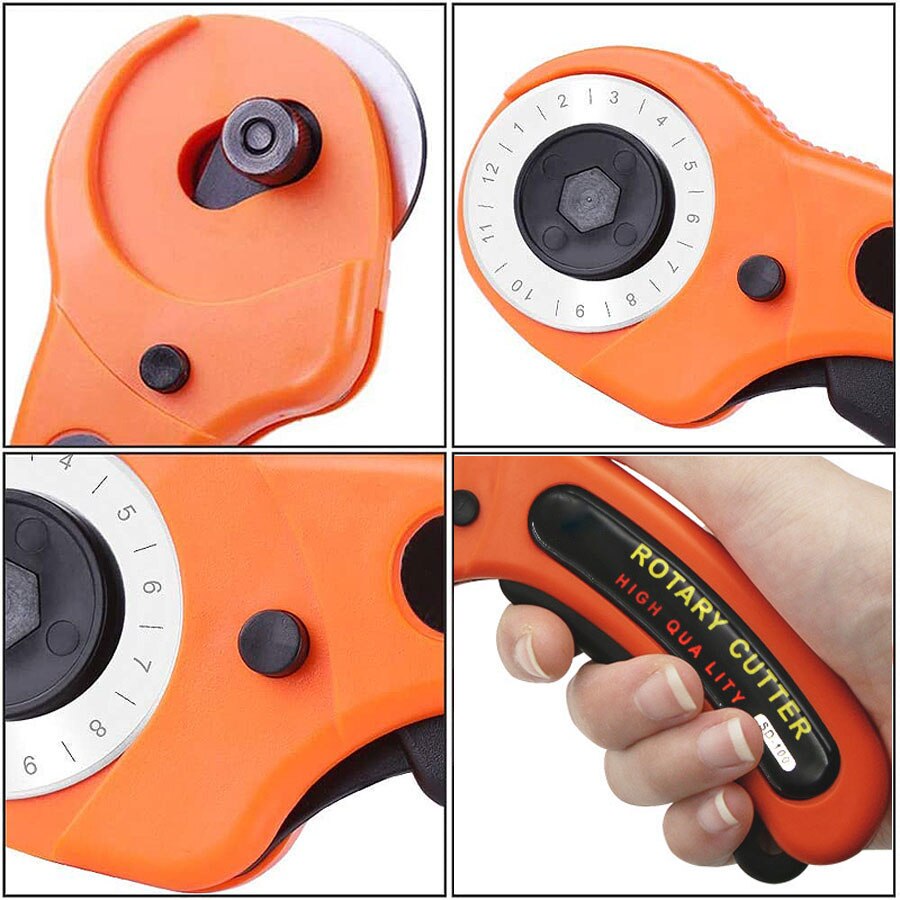 【Customizable】 Rotary Cutter 45mm Card Paper Sewing Quilting Roller Fabric Cutting Tailor Scissors Tool Dress Clothes Making Diy Tool. 