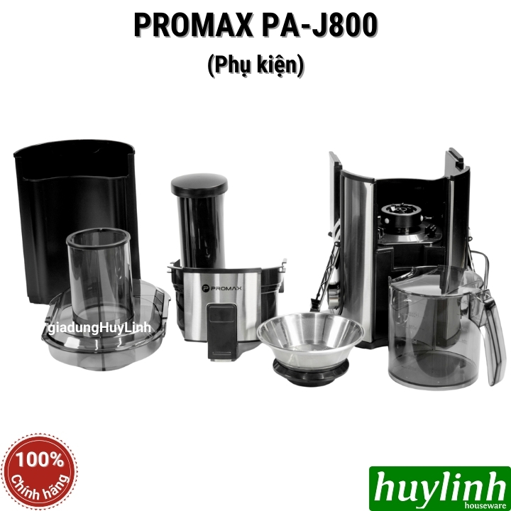 Phụ kiện máy ép promax j800 - nắp họng - lưới ép - cối ép - cọc nhồi - socket