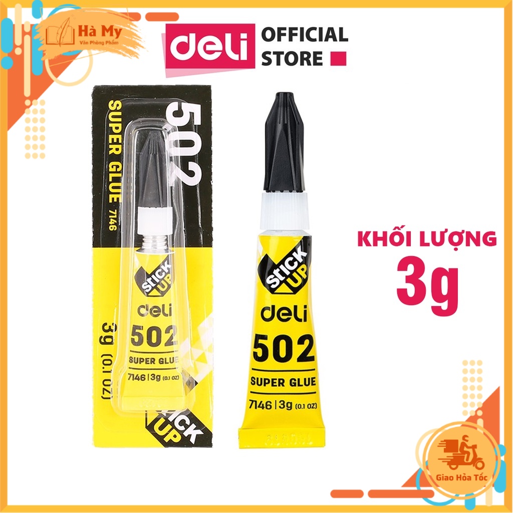 Combo 5 Chai Keo Dán Đa Năng 502 Siêu Dính 3G DELI E7146