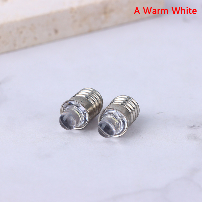 lights 2pcs E10 Led Flashlight Bulb DC 3V 6V Instrument Bulb Indicator Lamp Replacement Torch Bulb Bike Lamp Warm White White Natuo. 
