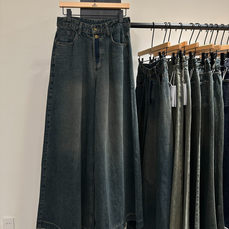 Quần jeans ống rộng basic casual jeans