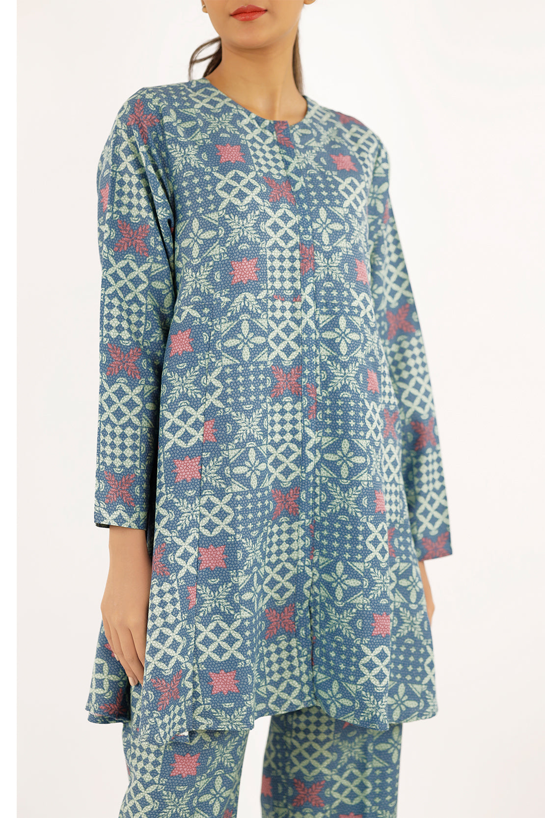 Saya - Printed Khaddar Stitched 2 Piece (Shirt/Trouser). 