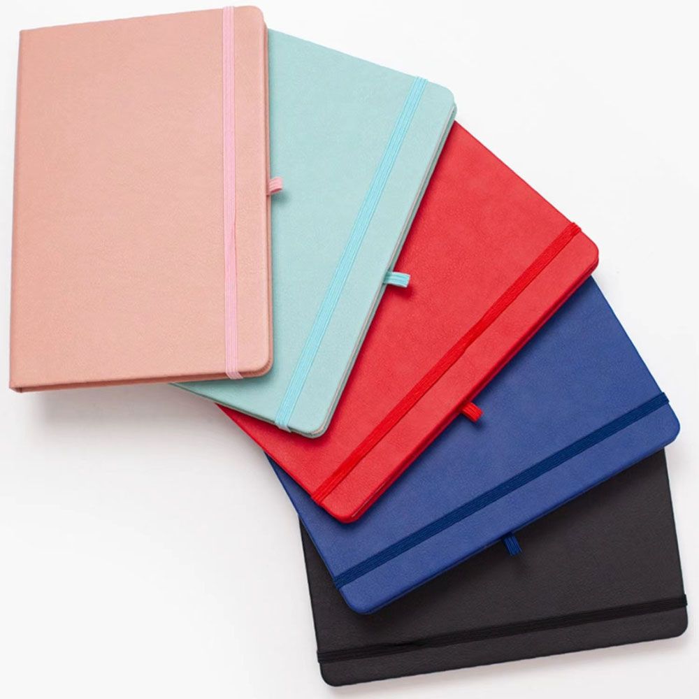 MMLUCK A5 Notebook Creative School Office Supplies Stationery Notes Planner Notebook Hand Ledger Hardback Notebook Lined Notepad Elastic Band Notebook