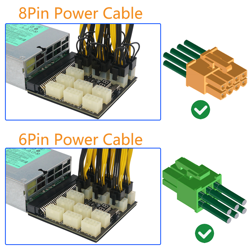 【Sell-Well】 12v 13x ATX 8pin power board adapter jumper board for 1200W ...
