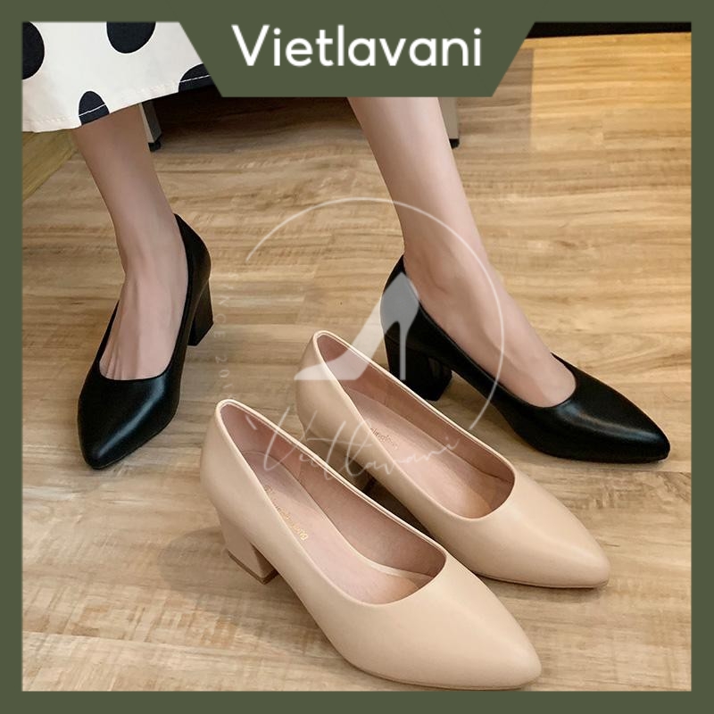Giày cao gót vuông 5 phân Mã SRLCC2