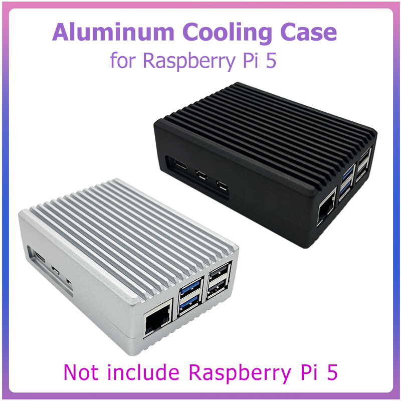 【Lowest Prices Online】 Aluminum Alloy Case for Raspberry Pi 5 Black ...