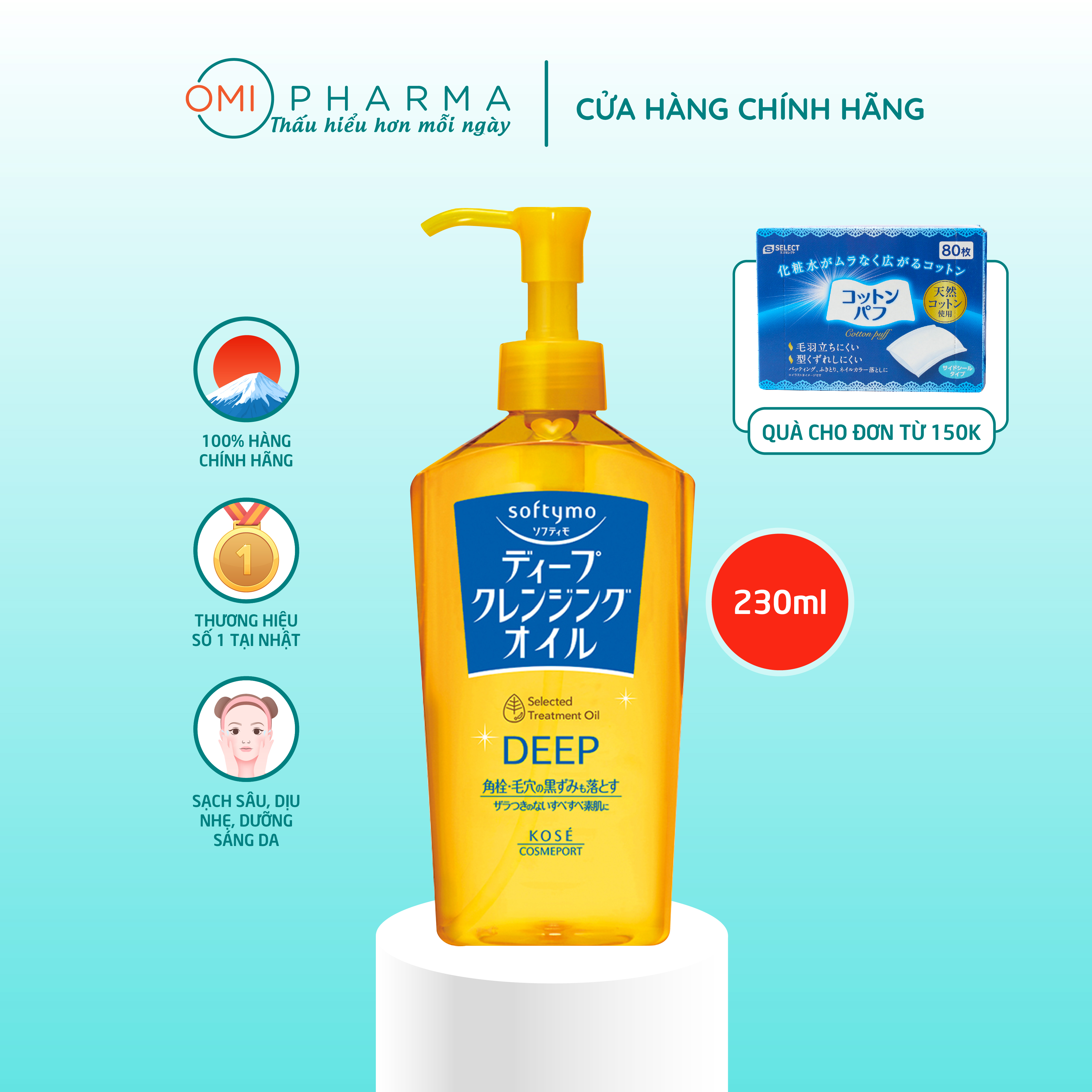 Dầu Tẩy Trang Kose Softymo Deep Cleansing Oil Chính Hãng