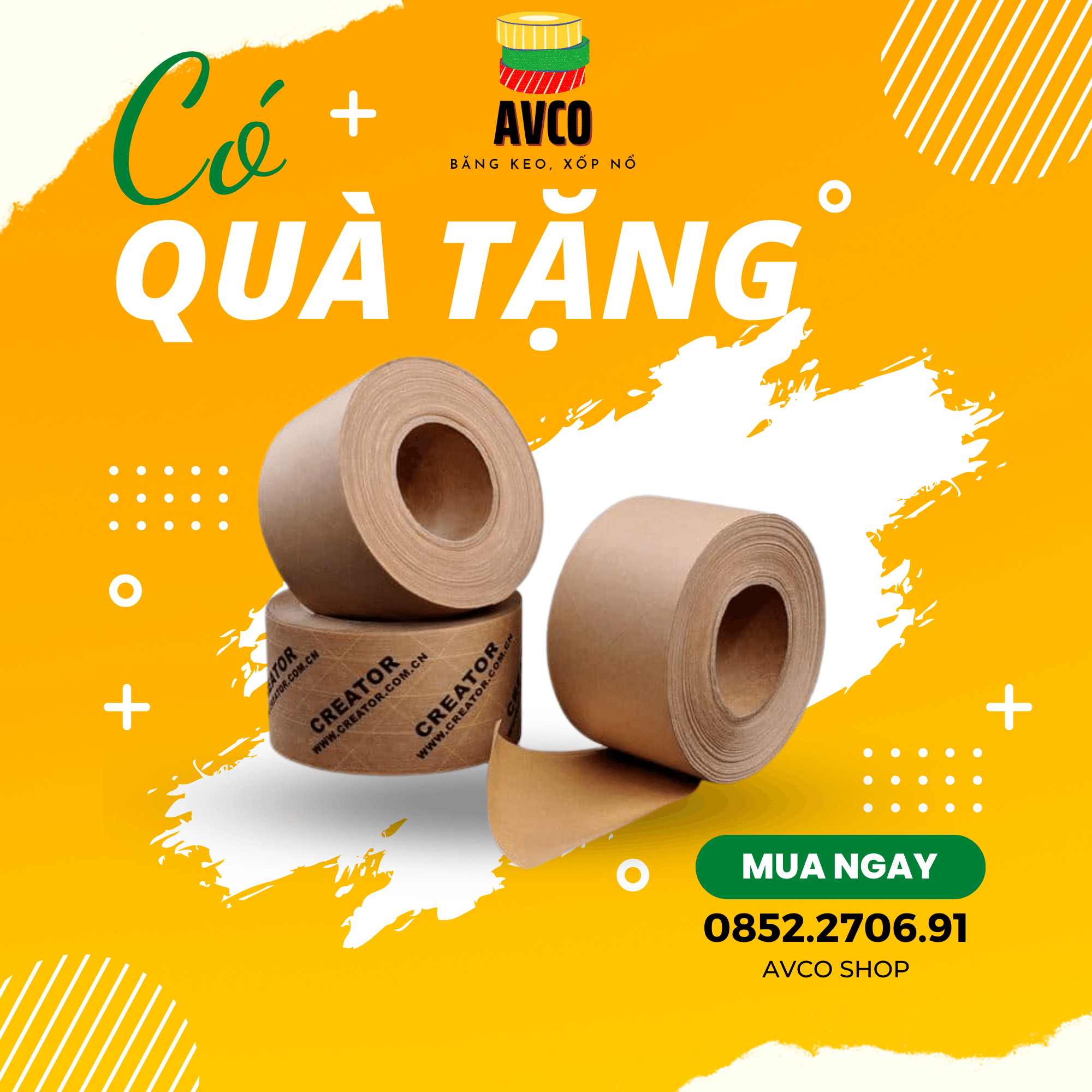 Băng dính giấy Kraft da bò khổ 5cm