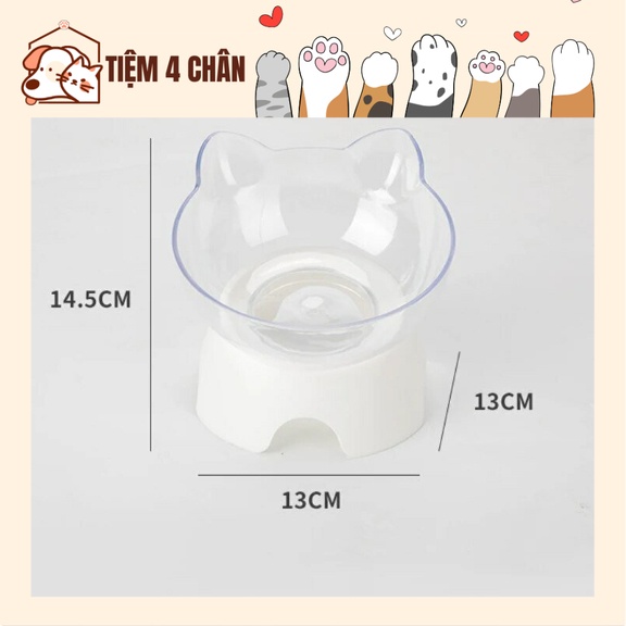 Chén bát ăn đơn nghiêng chống gù cho chó mèo