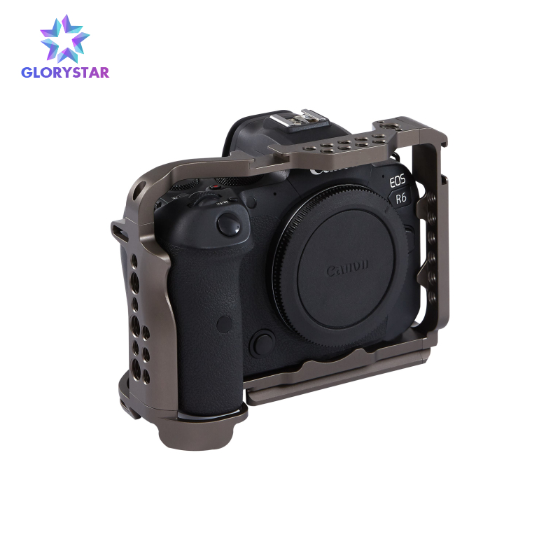 Camera Cage Replacement for Canon EOS R5 R6 DSLR Camera Dual Cold Shoe Mounts Camera Video Rig