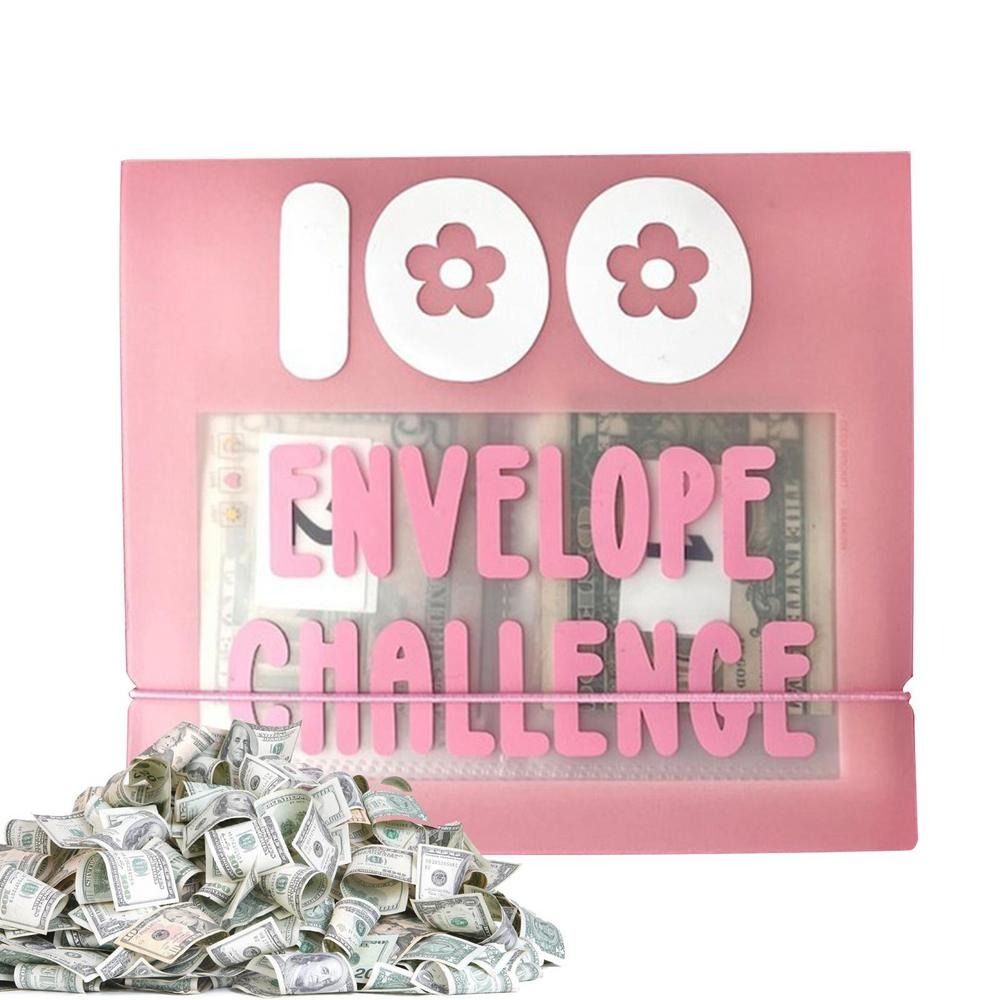 FGHJD Money Binder for Saving 100 Envelopes Saving Challenge Binder Binder for Budgeting With Cash Envelopes Financial Management Binder Reusable Cash Planner Budget Book Home Office