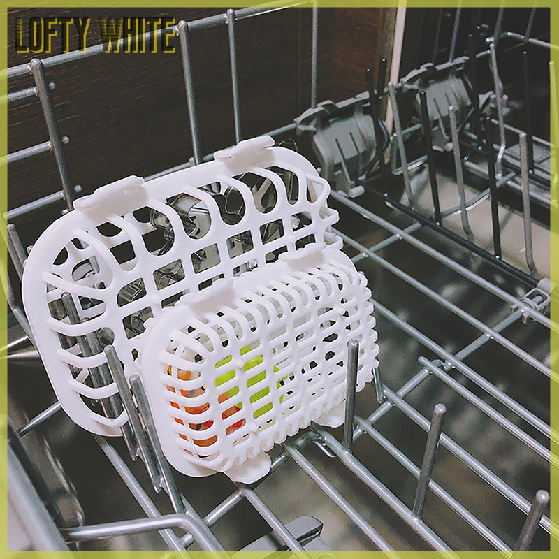 Lofty White Dishwasher Special Small Items Cleaning Basket Kitchen Tools Accessories Soaking Box Storage Box Dish Fork Chopstick Storage