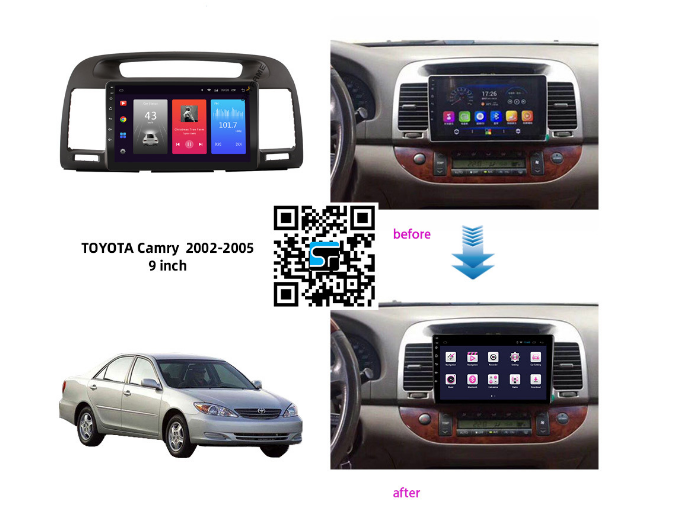 Mặt dưỡng 9inch lắp màn hình android cho xe Camry 2005