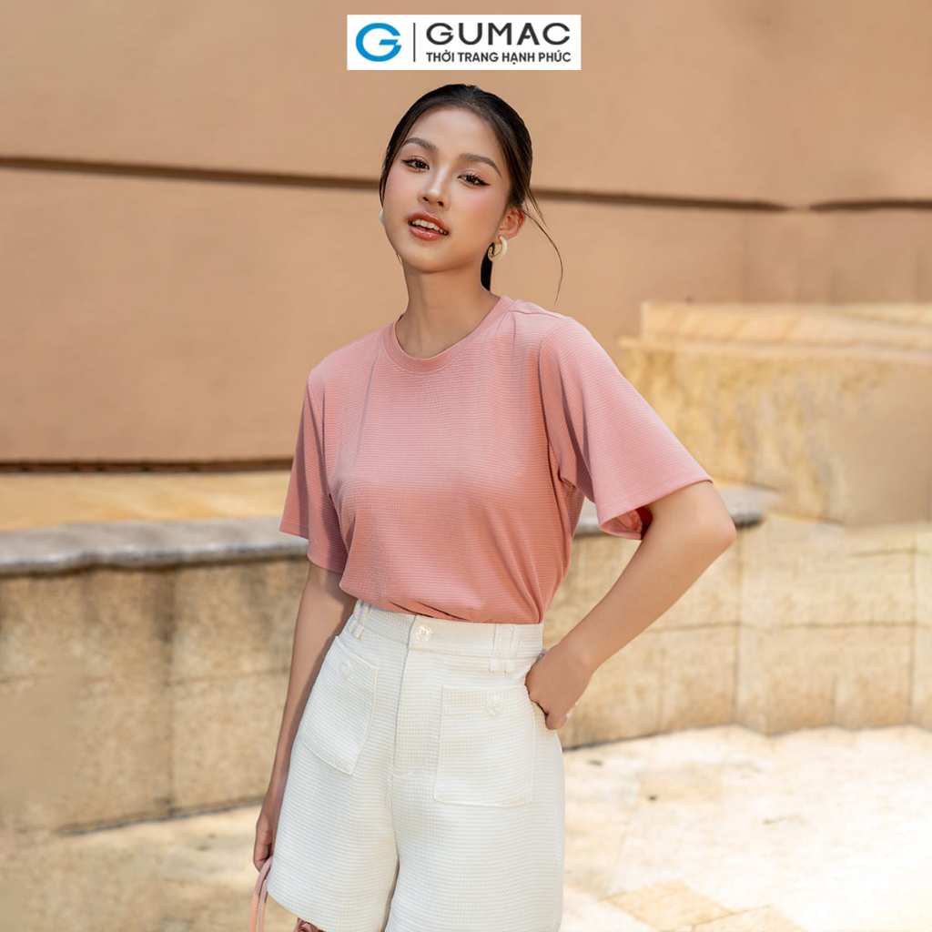 Áo thun croptop trơn thời trang GUMAC ATE05028