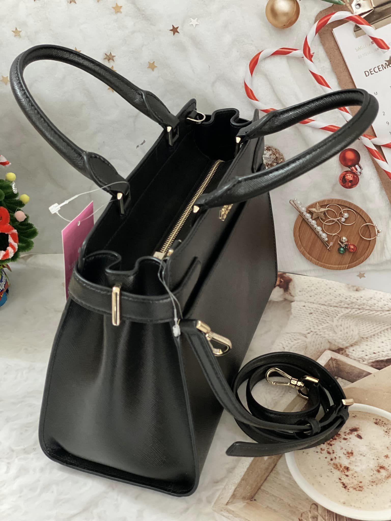 [Hàng Auth] Túi nữ Kate Spade STACI MEDIUM SATCHEL - Black
