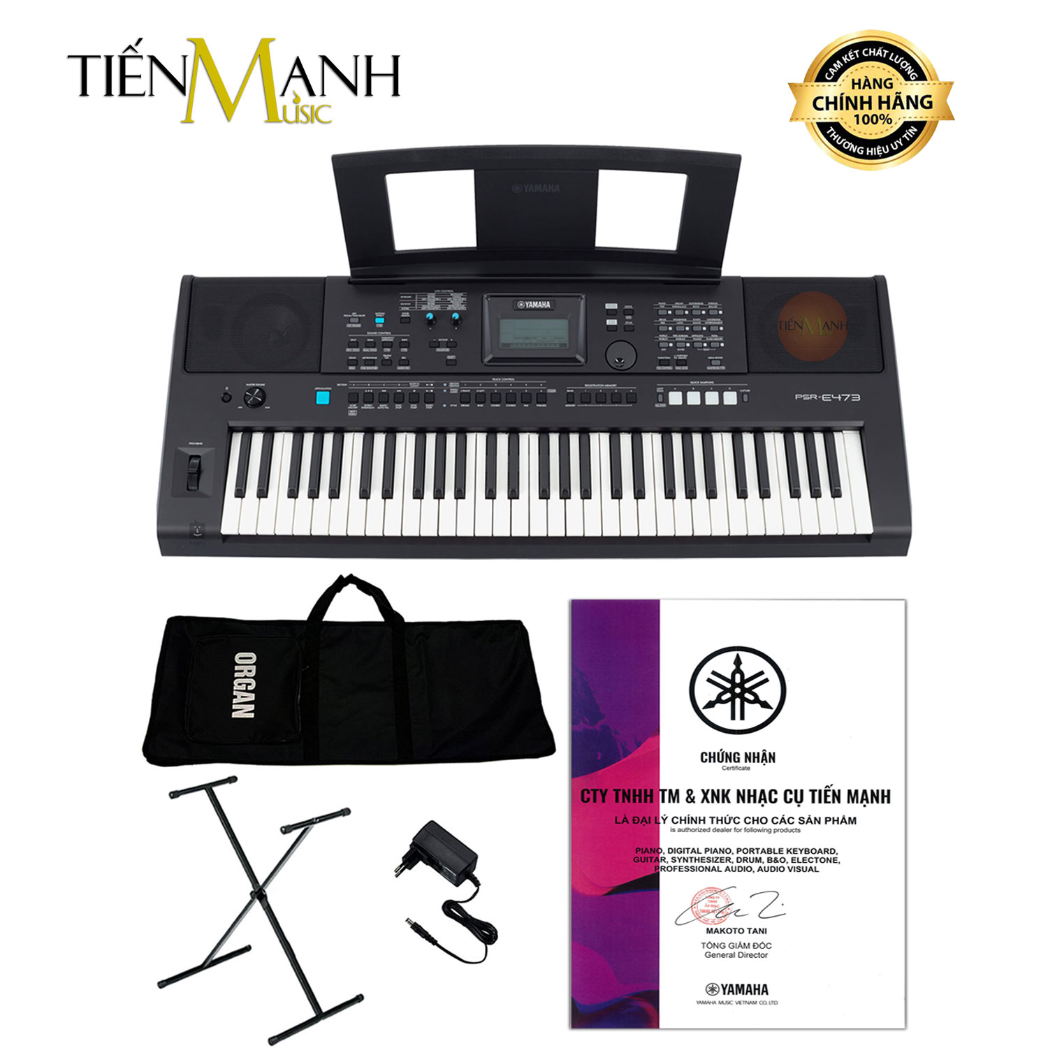 Bộ đàn organ yamaha psr-e473 - đàn, chân, bao, nguồn keyboard psr e473