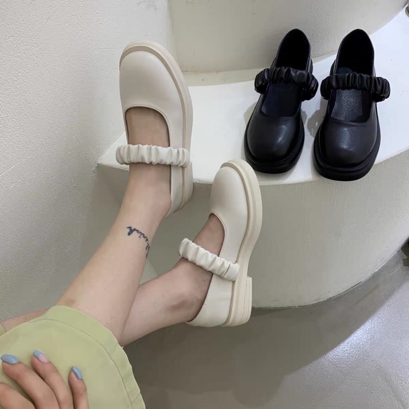 [Tặng dây giày] giày búp bê quai chun kèm hình thật