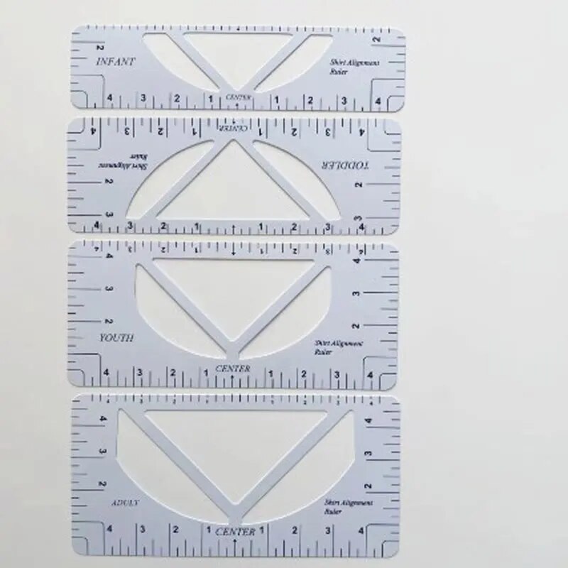 【Hot deal】 4 Pcs T Shirt Alignment Ruler Transparent Alignment Graphics ...