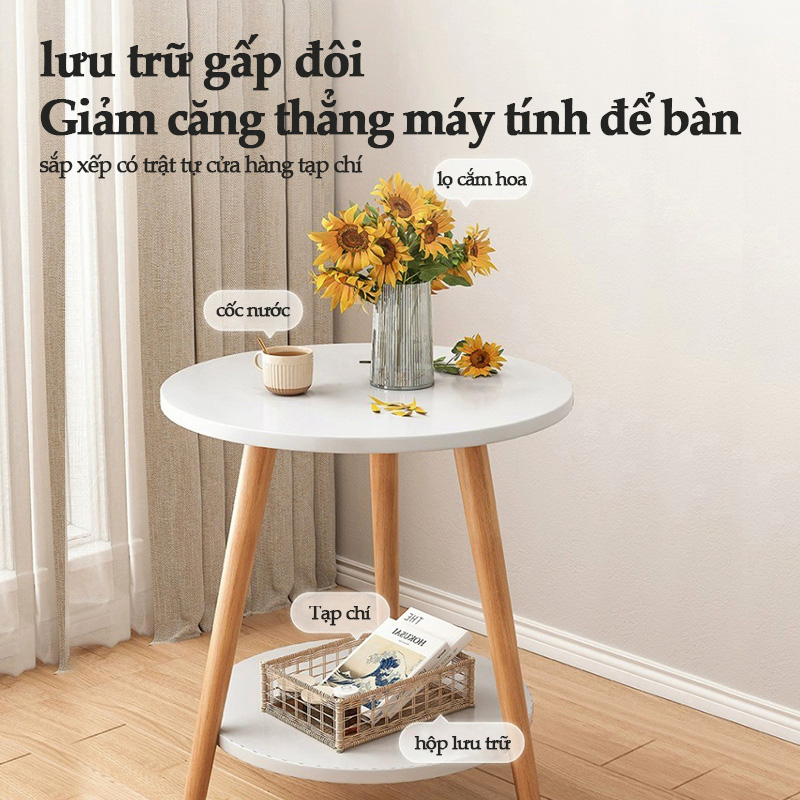 BOHO Bàn trà sofa hình tròn, nhiều kích thước và chiều cao