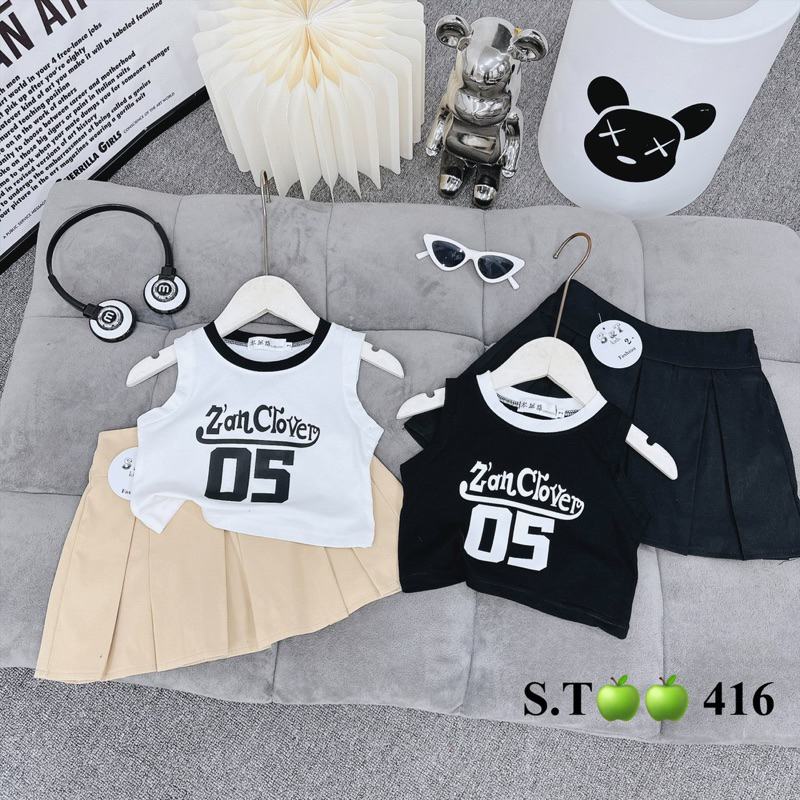 set áo balo mix chân váy cho bé