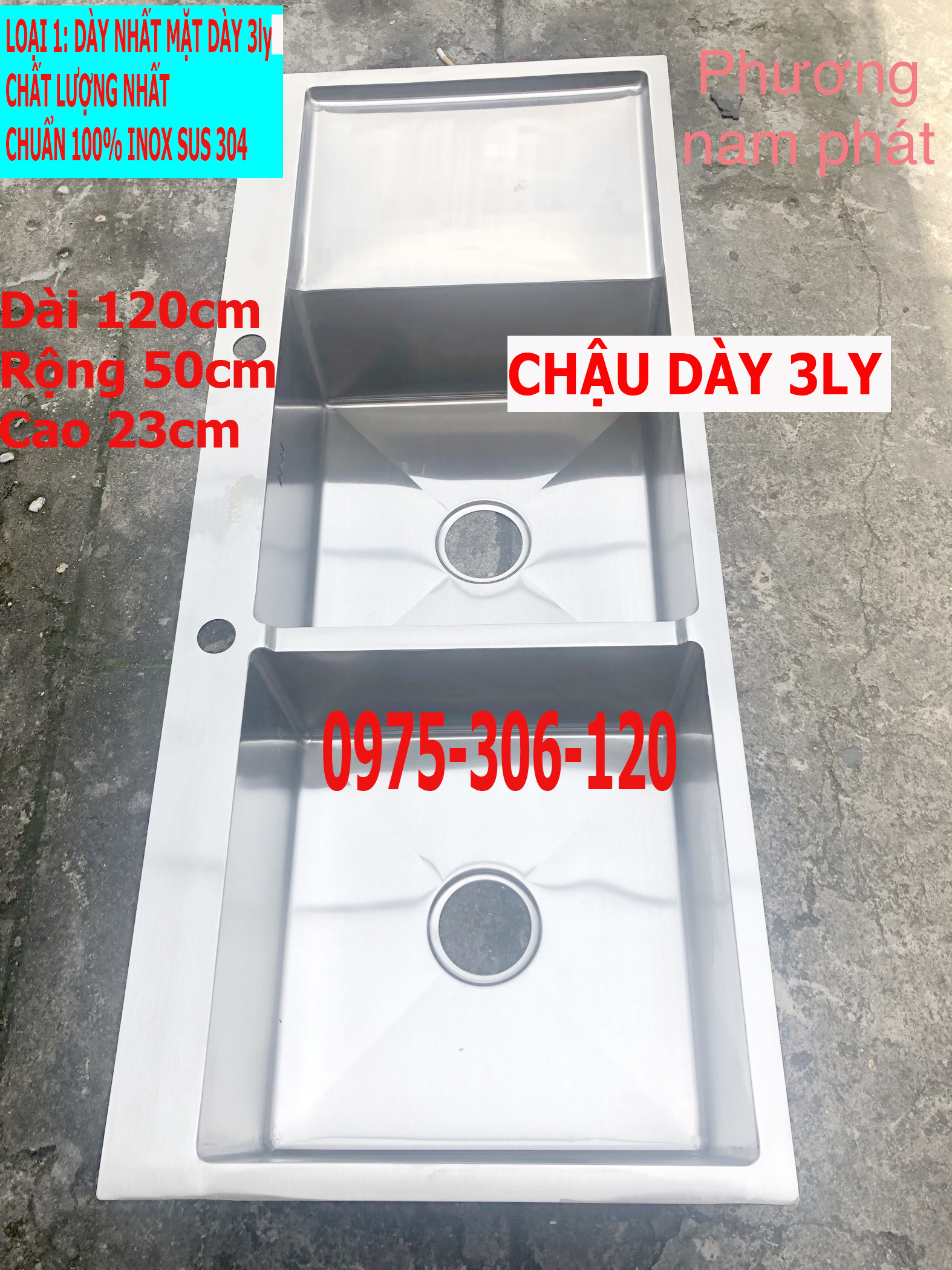 LOẠI 1-HÀNG ĐÚC DÀY 3LY Chậu Rửa Chén Bát INOX 304 N1 12050 NA.GRAND và Xả Chậu và Rổ Đa Năng hàng dày chuẩn inox 304 chuẩn bồn rửa chén inox