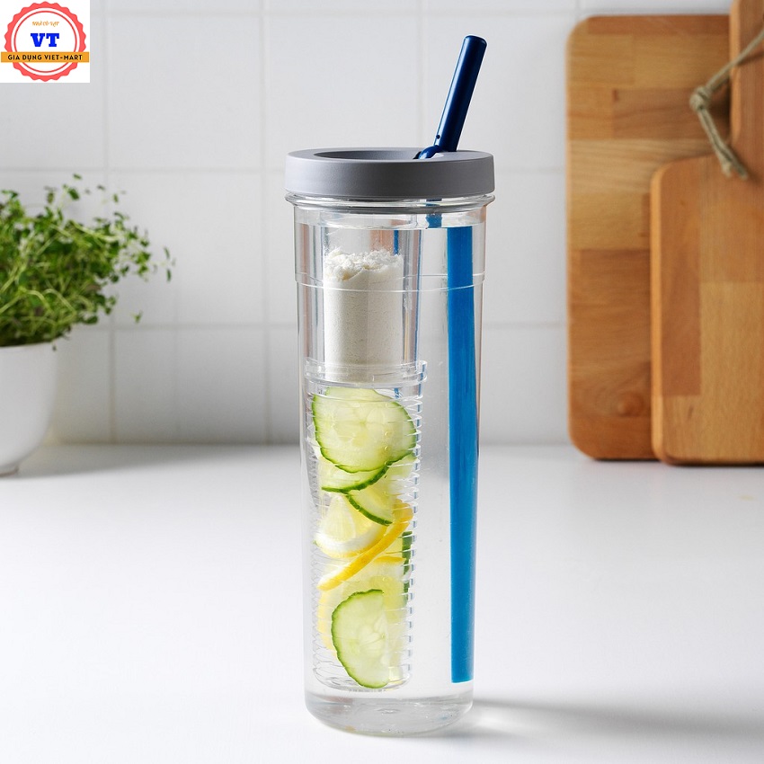 Bình đựng nước 2L dễ thương chia vạch báo giờ nhắc uống nước  tặng Sticker bình nước 2lit có ống hút tiện lợi BẢO HÀNH 1 NĂM